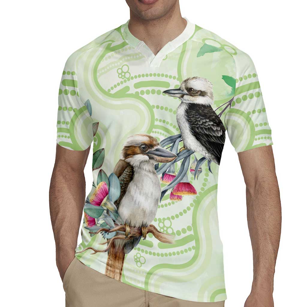 Australia Gumtree And Kookaburra Rugby Jersey Aboriginal Art - Watercolor Style