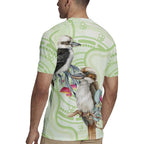 Australia Gumtree And Kookaburra Rugby Jersey Aboriginal Art - Watercolor Style