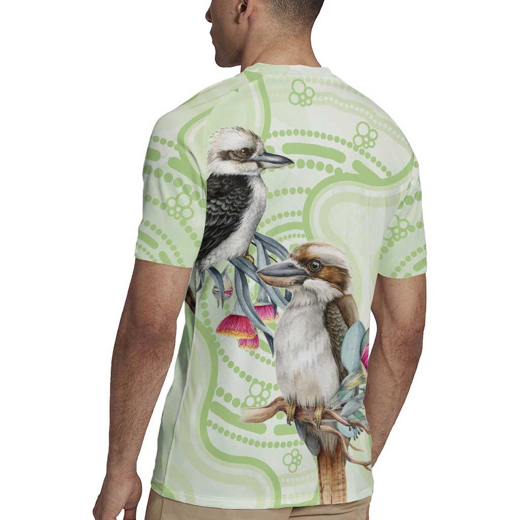 Australia Gumtree And Kookaburra Rugby Jersey Aboriginal Art - Watercolor Style