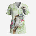 Australia Gumtree And Kookaburra Scrub Top Aboriginal Art - Watercolor Style - Aussie Hoodie