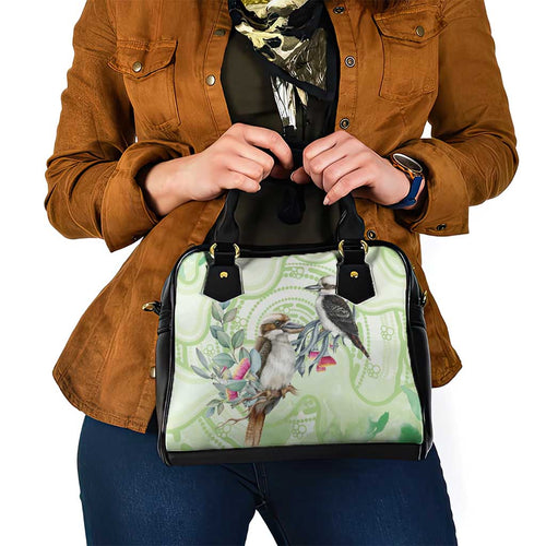 Australia Gumtree And Kookaburra Shoulder Handbag Aboriginal Art - Watercolor Style