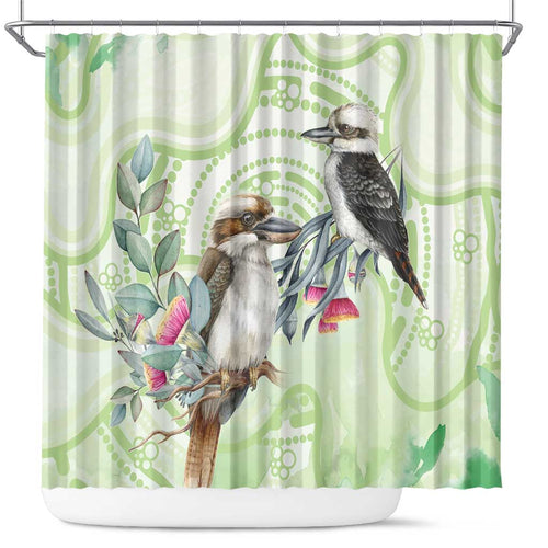 Australia Gumtree And Kookaburra Shower Curtain Aboriginal Art - Watercolor Style