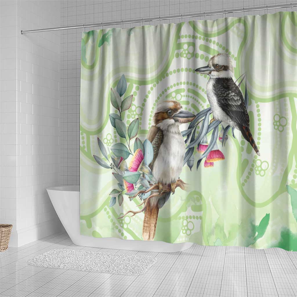 Australia Gumtree And Kookaburra Shower Curtain Aboriginal Art - Watercolor Style