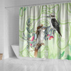 Australia Gumtree And Kookaburra Shower Curtain Aboriginal Art - Watercolor Style