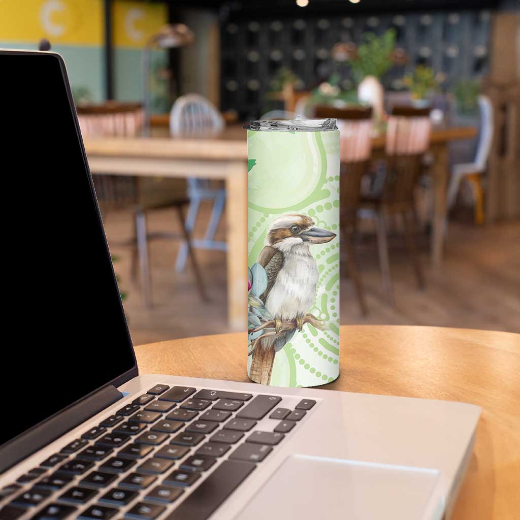 Australia Gumtree And Kookaburra Skinny Tumbler Aboriginal Art - Watercolor Style