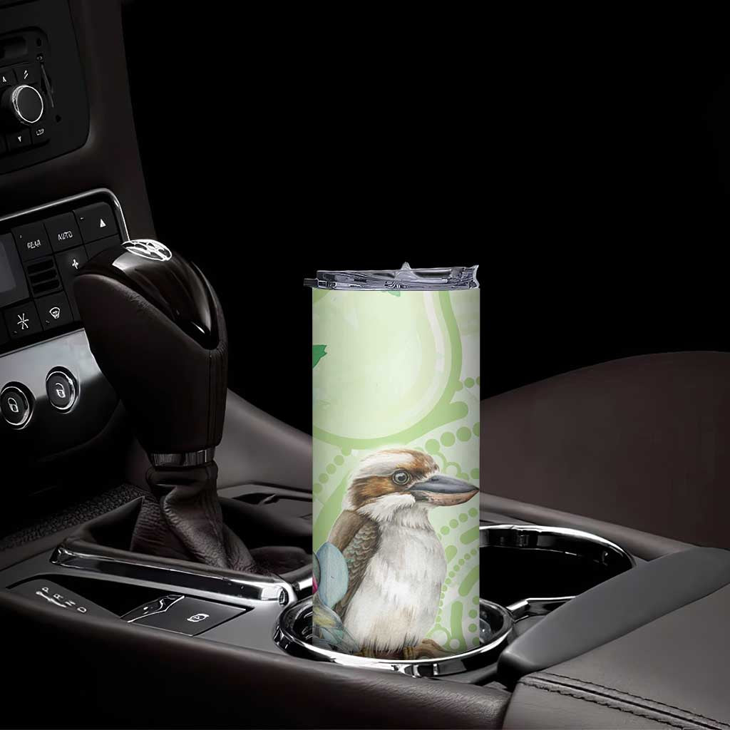 Australia Gumtree And Kookaburra Skinny Tumbler Aboriginal Art - Watercolor Style