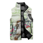 Australia Gumtree And Kookaburra Sleeveless Puffer Jacket Aboriginal Art - Watercolor Style - Aussie Hoodie