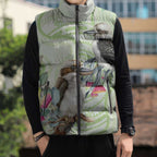 Australia Gumtree And Kookaburra Sleeveless Puffer Jacket Aboriginal Art - Watercolor Style - Aussie Hoodie