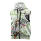 Australia Gumtree And Kookaburra Sleeveless Zip Hoodie Aboriginal Art - Watercolor Style LT14