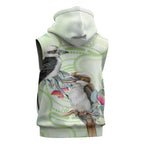 Australia Gumtree And Kookaburra Sleeveless Zip Hoodie Aboriginal Art - Watercolor Style LT14