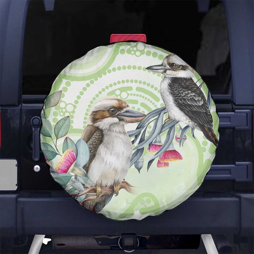 Australia Gumtree And Kookaburra Spare Tire Cover Aboriginal Art - Watercolor Style