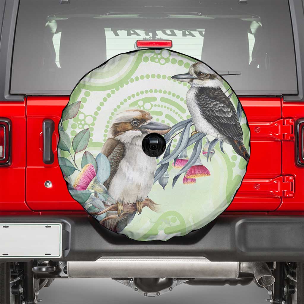 Australia Gumtree And Kookaburra Spare Tire Cover Aboriginal Art - Watercolor Style