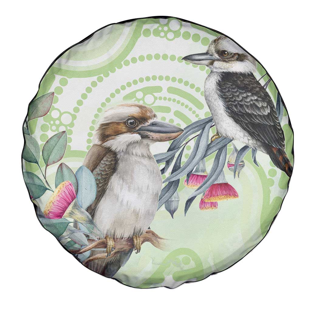 Australia Gumtree And Kookaburra Spare Tire Cover Aboriginal Art - Watercolor Style