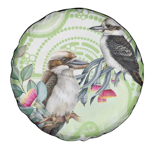 Australia Gumtree And Kookaburra Spare Tire Cover Aboriginal Art - Watercolor Style