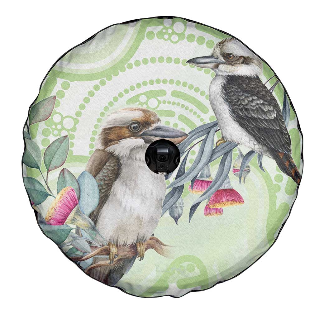 Australia Gumtree And Kookaburra Spare Tire Cover Aboriginal Art - Watercolor Style