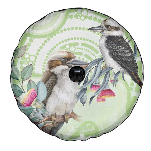 Australia Gumtree And Kookaburra Spare Tire Cover Aboriginal Art - Watercolor Style