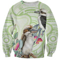 Australia Gumtree And Kookaburra Sweatshirt Aboriginal Art - Watercolor Style