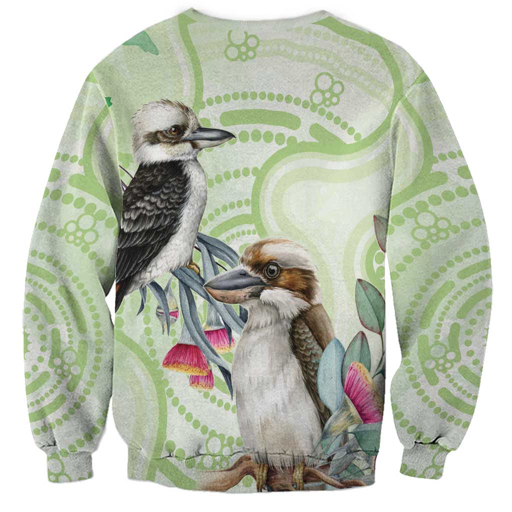 Australia Gumtree And Kookaburra Sweatshirt Aboriginal Art - Watercolor Style