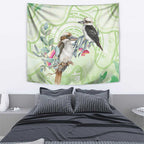 Australia Gumtree And Kookaburra Tapestry Aboriginal Art - Watercolor Style