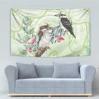 Australia Gumtree And Kookaburra Tapestry Aboriginal Art - Watercolor Style