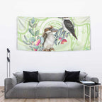Australia Gumtree And Kookaburra Tapestry Aboriginal Art - Watercolor Style