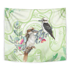 Australia Gumtree And Kookaburra Tapestry Aboriginal Art - Watercolor Style