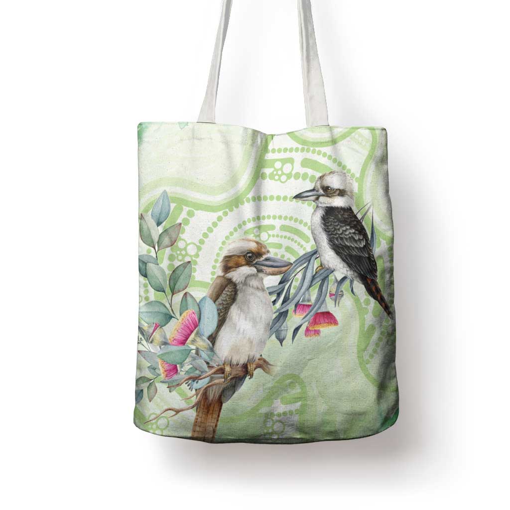 Australia Gumtree And Kookaburra Tote Bag Aboriginal Art - Watercolor Style - Aussie Hoodie