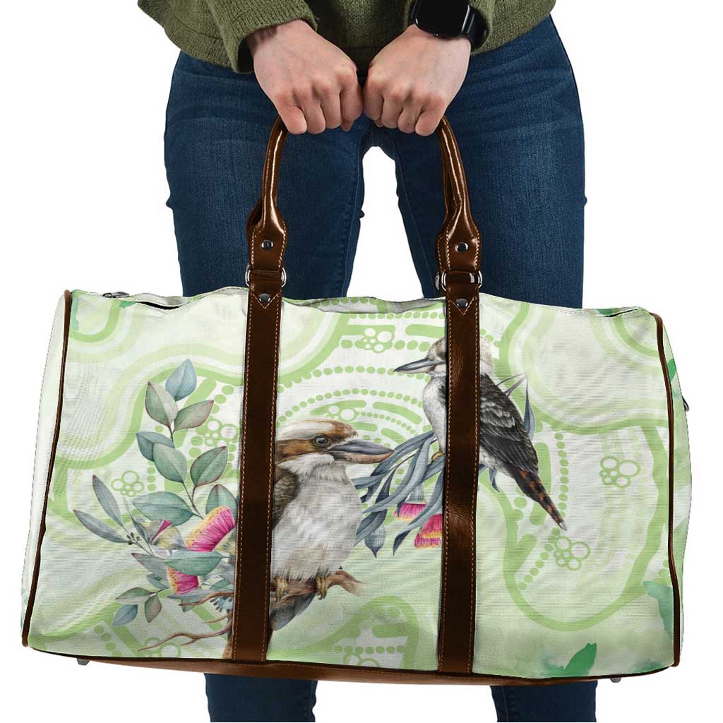 Australia Gumtree And Kookaburra Travel Bag Aboriginal Art - Watercolor Style - Aussie Hoodie