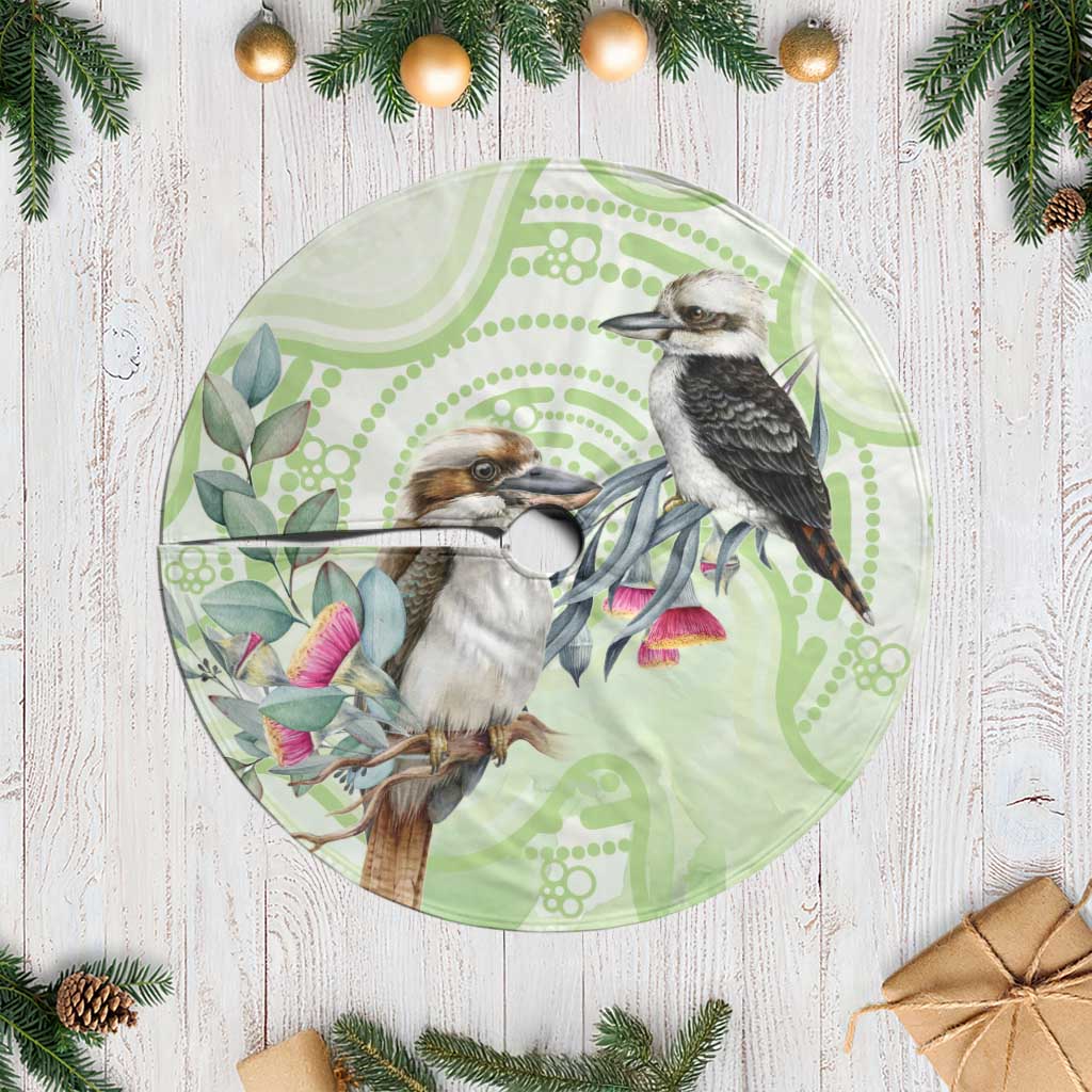 Australia Gumtree And Kookaburra Tree Skirt Aboriginal Art - Watercolor Style
