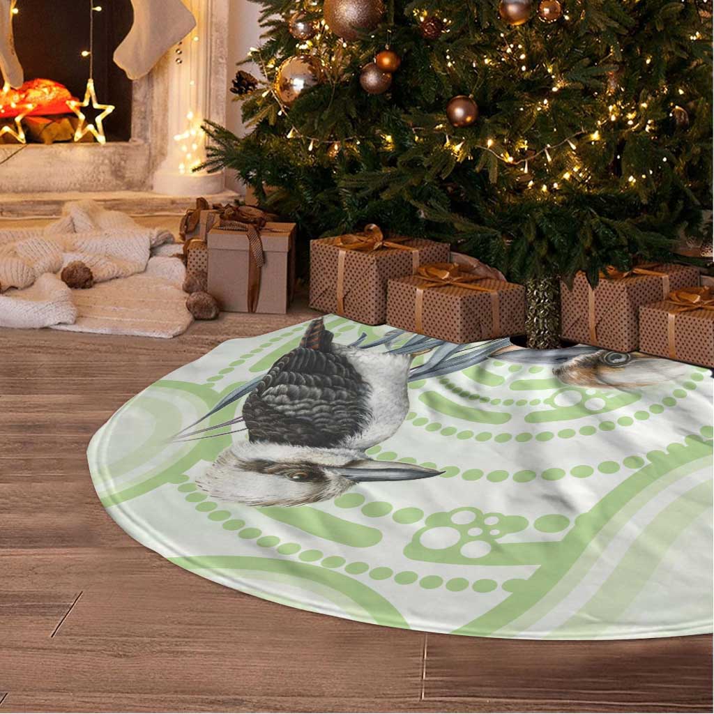 Australia Gumtree And Kookaburra Tree Skirt Aboriginal Art - Watercolor Style
