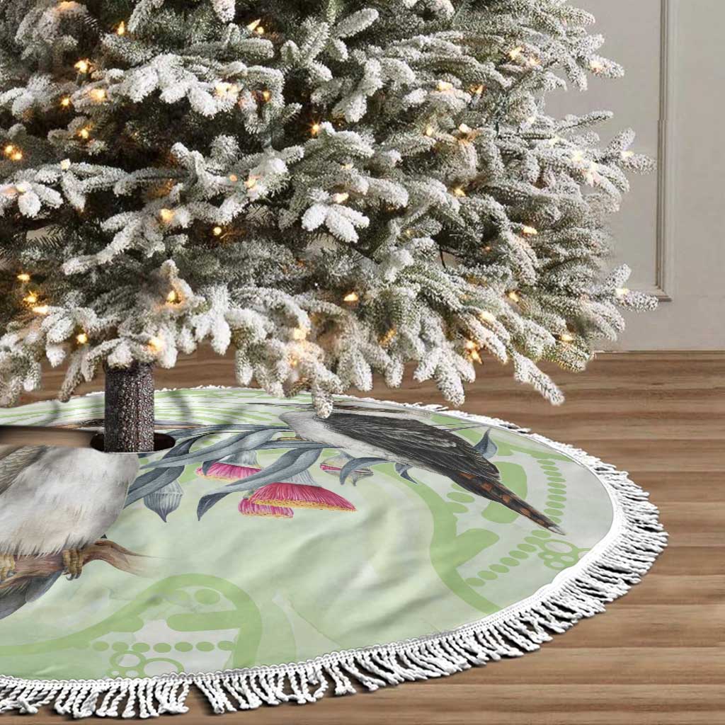 Australia Gumtree And Kookaburra Tree Skirt Aboriginal Art - Watercolor Style