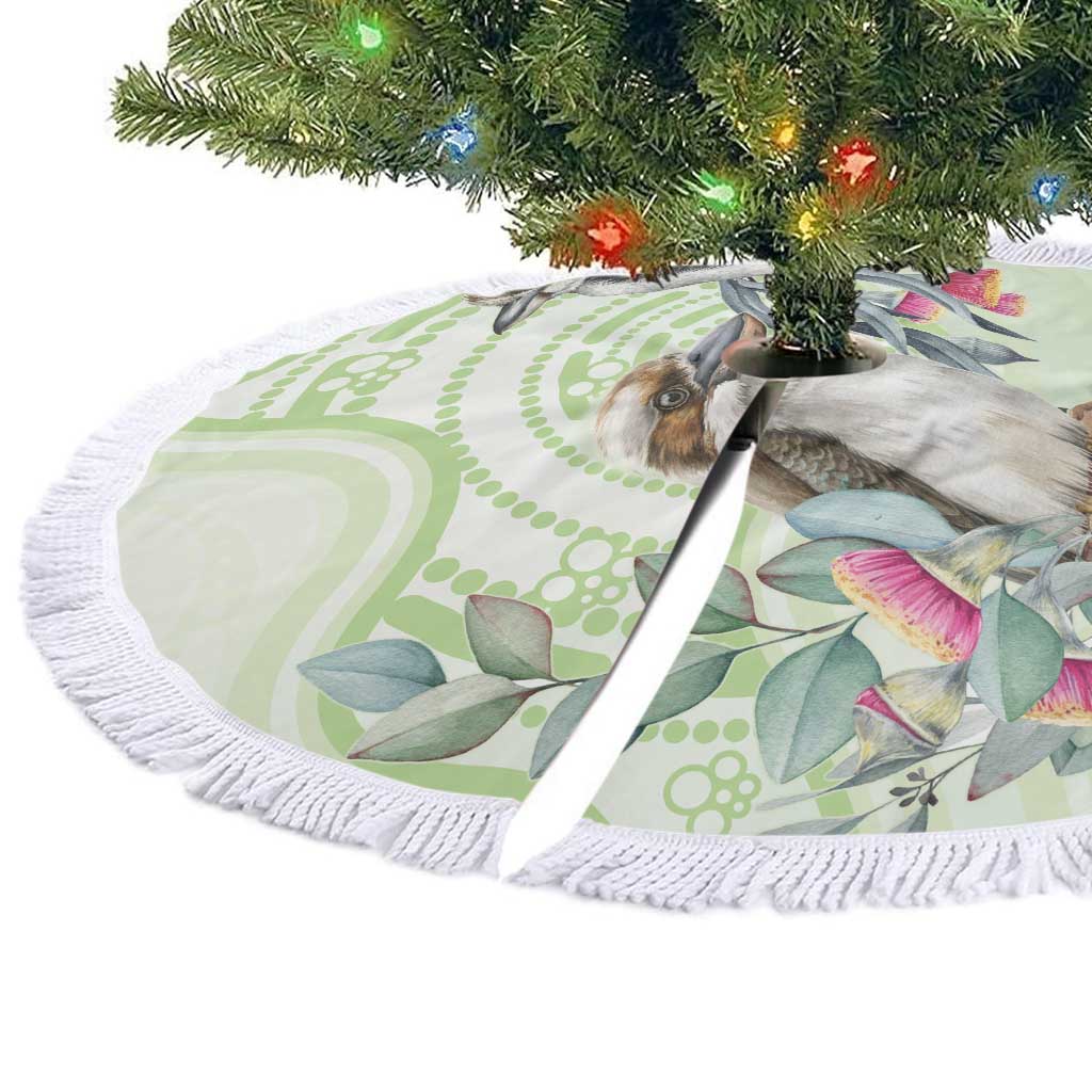 Australia Gumtree And Kookaburra Tree Skirt Aboriginal Art - Watercolor Style