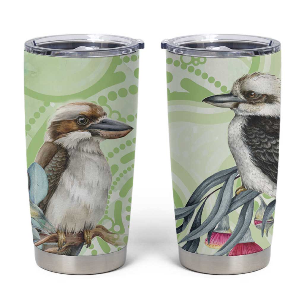 Australia Gumtree And Kookaburra Tumbler Cup Aboriginal Art - Watercolor Style