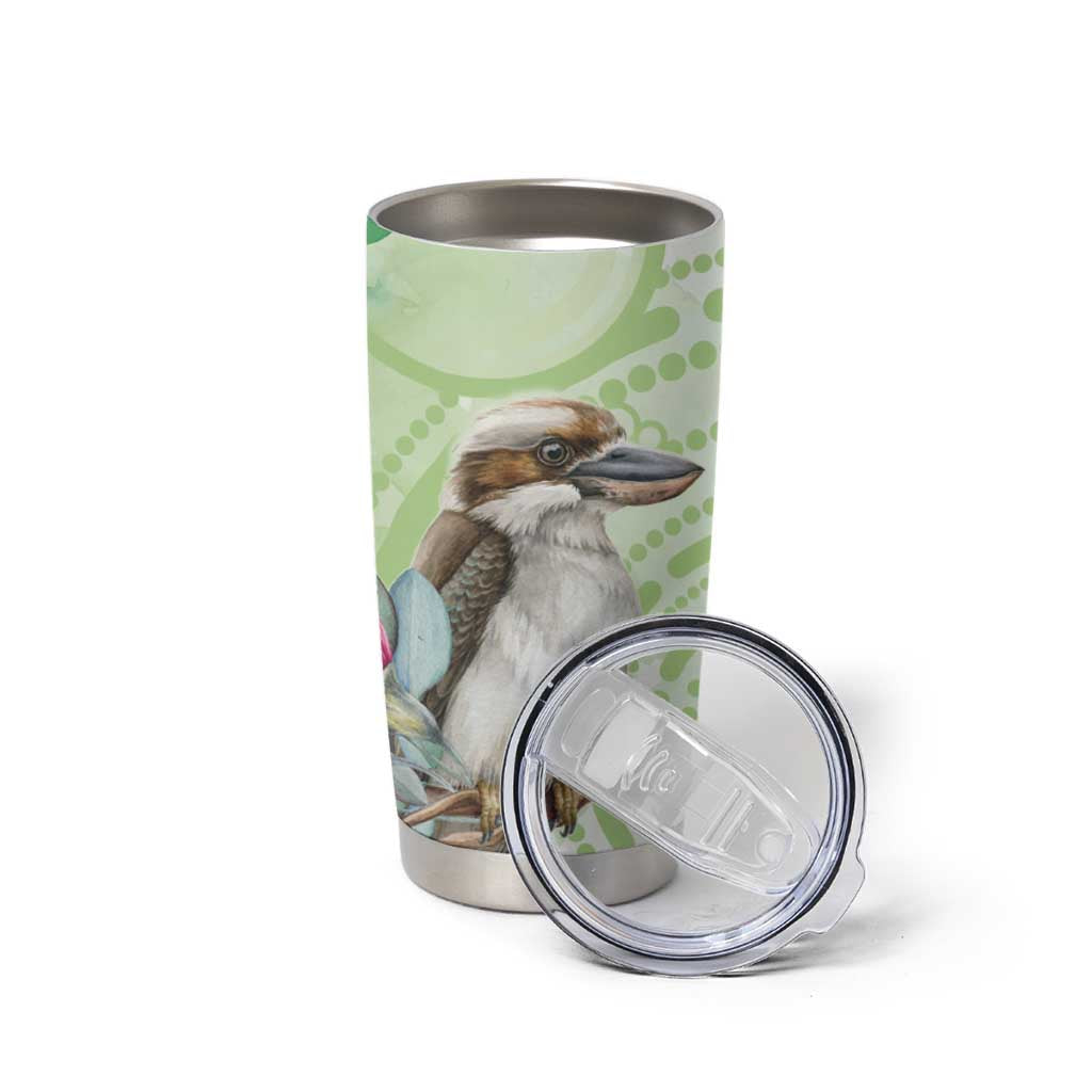 Australia Gumtree And Kookaburra Tumbler Cup Aboriginal Art - Watercolor Style