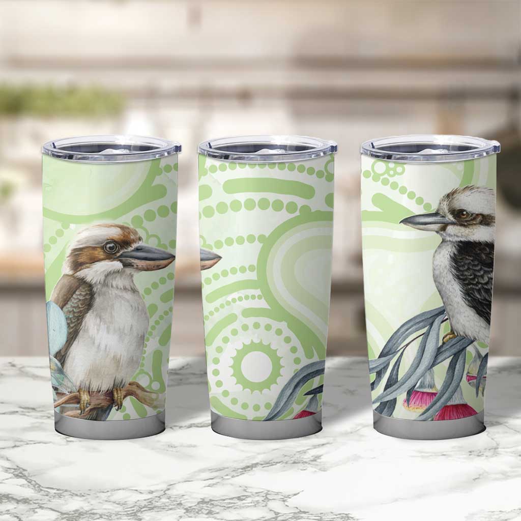 Australia Gumtree And Kookaburra Tumbler Cup Aboriginal Art - Watercolor Style