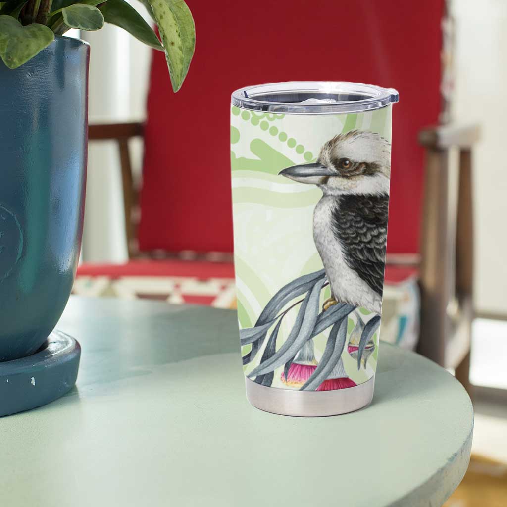 Australia Gumtree And Kookaburra Tumbler Cup Aboriginal Art - Watercolor Style