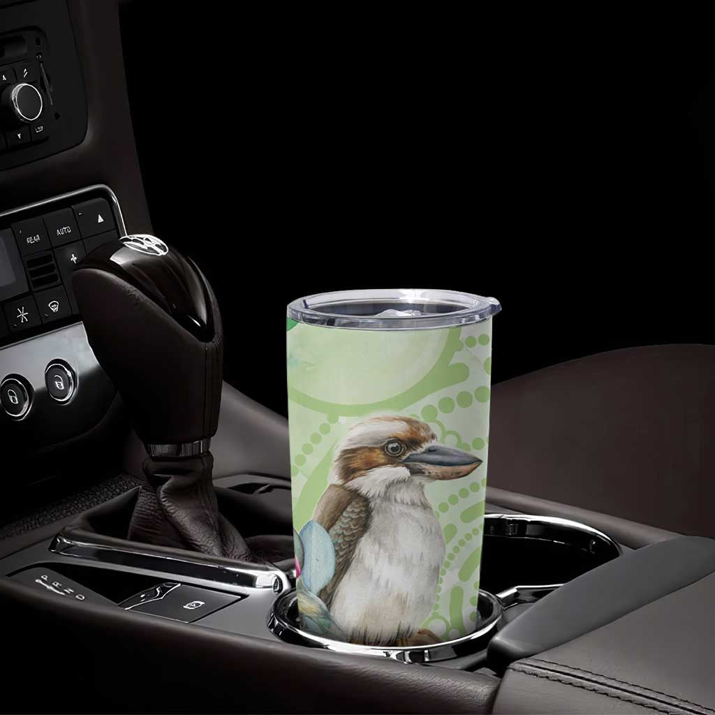 Australia Gumtree And Kookaburra Tumbler Cup Aboriginal Art - Watercolor Style
