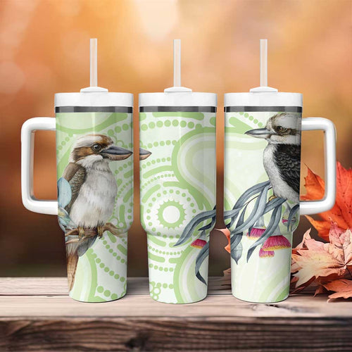 Australia Gumtree And Kookaburra Tumbler With Handle Aboriginal Art - Watercolor Style