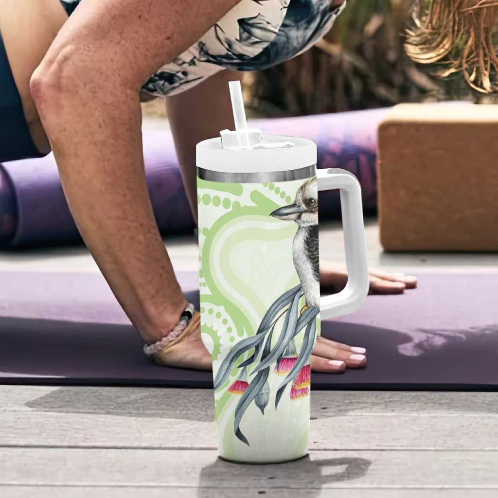 Australia Gumtree And Kookaburra Tumbler With Handle Aboriginal Art - Watercolor Style