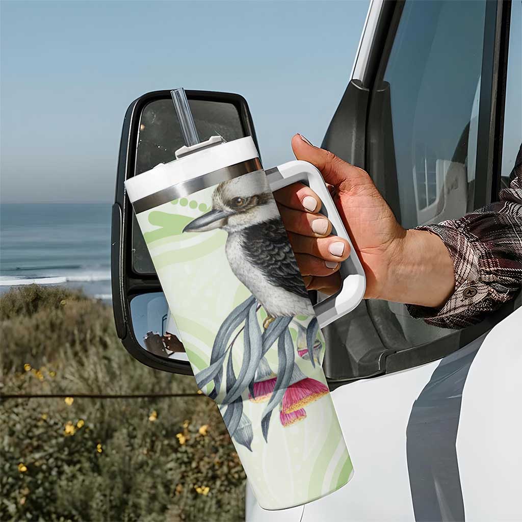 Australia Gumtree And Kookaburra Tumbler With Handle Aboriginal Art - Watercolor Style