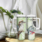 Australia Gumtree And Kookaburra Tumbler With Handle Aboriginal Art - Watercolor Style