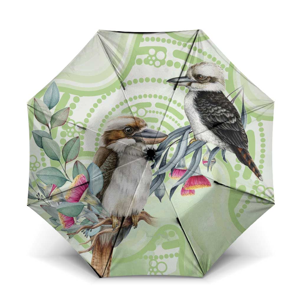 Australia Gumtree And Kookaburra Umbrella Aboriginal Art - Watercolor Style - Aussie Hoodie