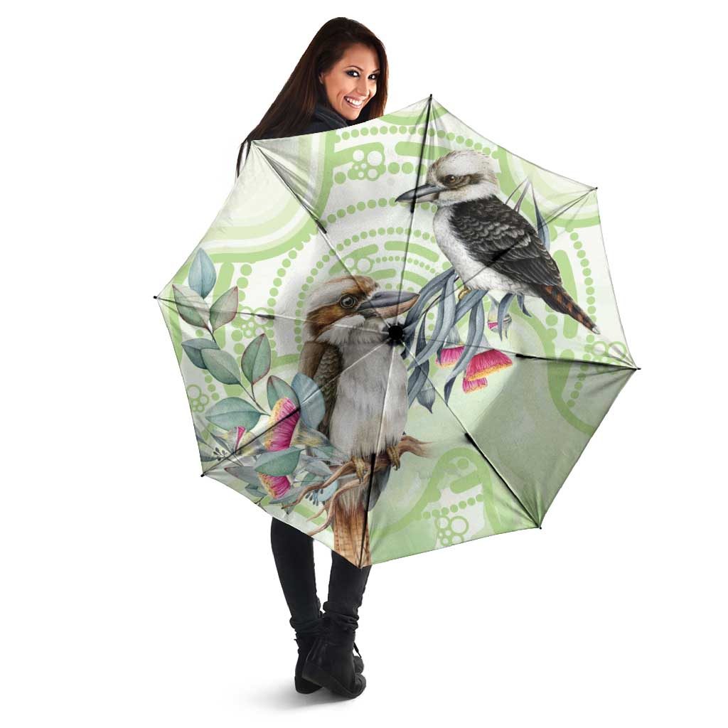 Australia Gumtree And Kookaburra Umbrella Aboriginal Art - Watercolor Style - Aussie Hoodie