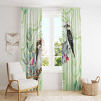 Australia Gumtree And Kookaburra Window Curtain Aboriginal Art - Watercolor Style