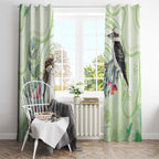 Australia Gumtree And Kookaburra Window Curtain Aboriginal Art - Watercolor Style