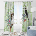 Australia Gumtree And Kookaburra Window Curtain Aboriginal Art - Watercolor Style
