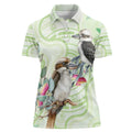 Australia Gumtree And Kookaburra Women Polo Shirt Aboriginal Art - Watercolor Style