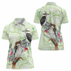 Australia Gumtree And Kookaburra Women Polo Shirt Aboriginal Art - Watercolor Style