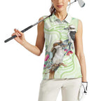 Australia Gumtree And Kookaburra Women Sleeveless Polo Shirt Aboriginal Art - Watercolor Style