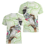 Australia Gumtree And Kookaburra Women V-Neck T-Shirt Aboriginal Art - Watercolor Style